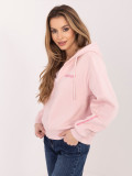 Kurzes rosa Kapuzen-Sweatshirt mit Reißverschluss