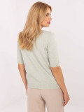 Eleganter pistazienfarbener Pullover