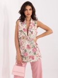 Elegante rosa Weste mit Blumenmuster