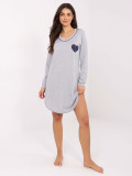 Damen Nachthemd grau mit Print