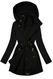 Eleganter Damen-Parka mit Golddetails Schwarz