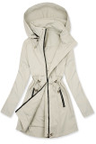 Eleganter Damen-Parka mit Golddetails Ecru