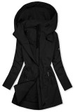 Damen Übergangsparka mit Kapuze – Schwarz