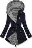 Wende-Parka mit Kapuze dunkelblau/grau