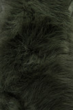 Winterjacke mit Fell, halbglänzend, Grün