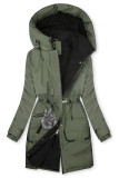Langer Damen-Winterparka mit verstellbarer Taille Grün