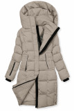 Damen-Winterjacke mit Kapuze DESIGN Beige
