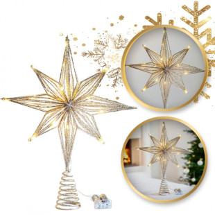 Goldener LED Stern für den Baum