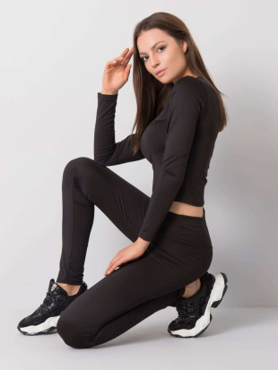 Schwarzes Damen Sportset