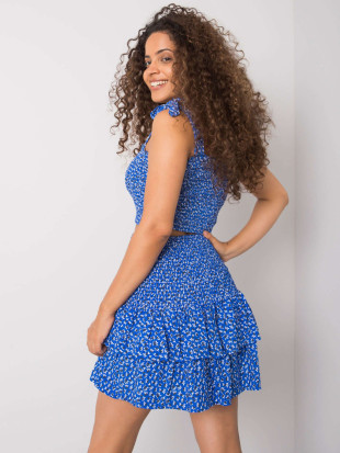 Blaue Minirock mit Muster von RUE PARIS