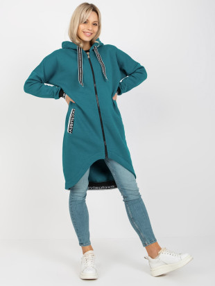 Lange Sweatjacke mit Kapuze und Taschen Mayar