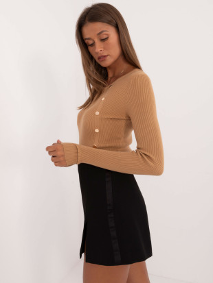 Eleganter camelfarbener Pullover