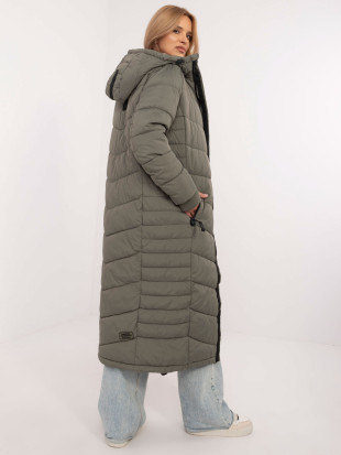 Damen Khaki Mantel mit langen Ärmeln