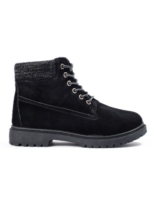 Schwarze Damen Stiefeletten aus echtem Leder von Shelovet