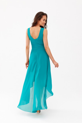 Asymmetrisches Kleid mit Wickelausschnitt in Hellgrün