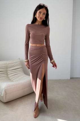 Bluse Linnea in Cappuccino-Farbe