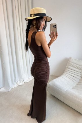 Maxikleid in Braun