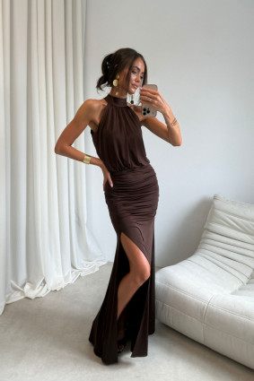 Maxikleid in Braun