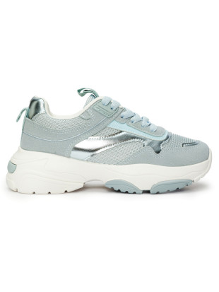 Blaue Damen-Sneaker mit dicker Sohle