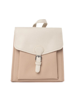 Beiger Damenrucksack mit Klappe