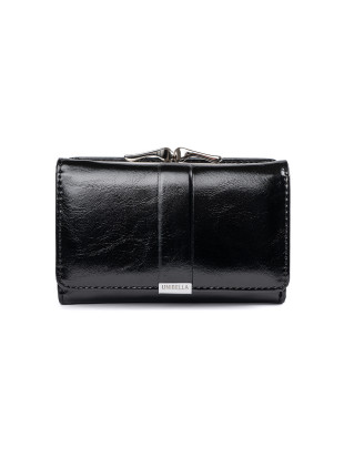Elegante schwarze Geldbörse aus ökologischem Leder