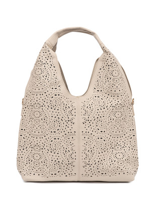 Beige durchbrochene Umhängetasche