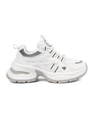 Weiße Damen Sneakers auf Plattform