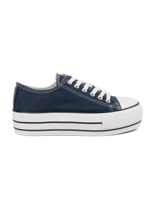 Damen Sneaker in Marineblau mit Plateau