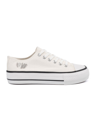 Weiße Sneakers mit Love-Schriftzug