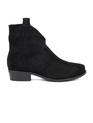 Schwarze Wildleder Stiefeletten