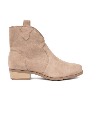 Beige Wildleder Stiefeletten