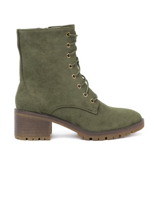 Grüne Schnürstiefeletten
