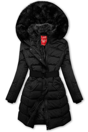 Winterjacke mit Gürtel Schwarz