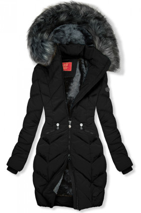Jacke mit gestepptem Design schwarz