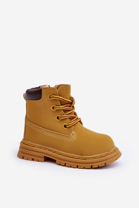 Gefütterte braune Stiefelette mit Reißverschluss