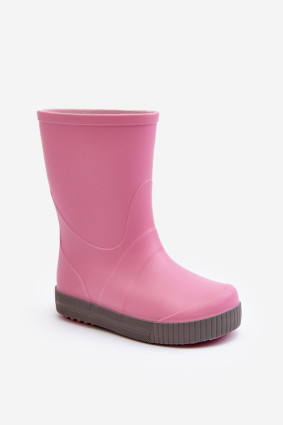 Rosa Gummistiefel mit Plateausohle