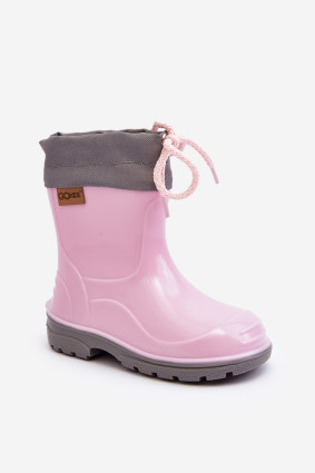 Rosa Gummistiefel mit Plateau