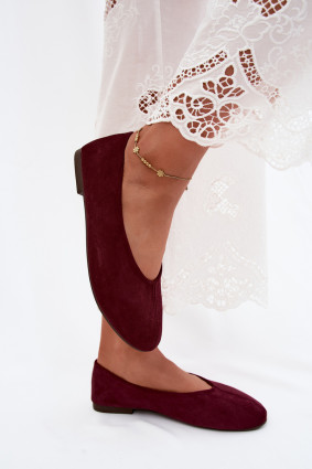 Ballerinas aus Velourslederimitat in Lila