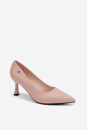 Beige Pumps mit schlankem Absatz