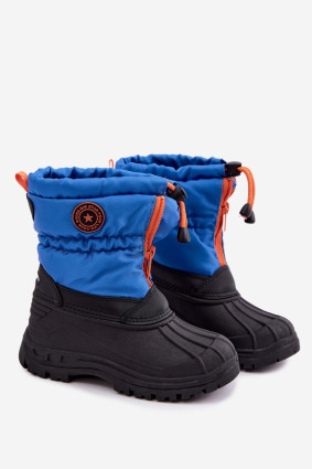 Blaue Schneestiefel mit Reißverschluss
