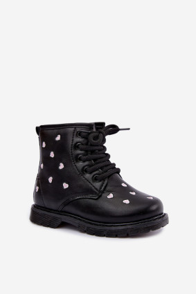 Gefütterte Mädchen-Stiefelette mit Herzchen