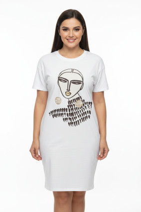 Kleid PLUS-SIZE  MODEL Weiß