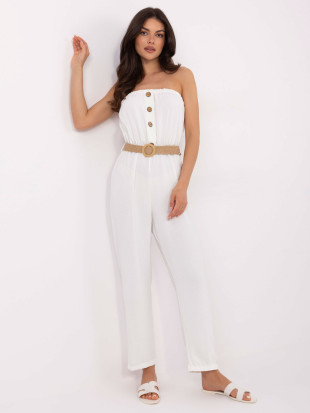 Ecru Overall mit Gürtel RUE PARIS