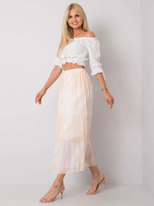 Beige plissierte Rock mit Muster