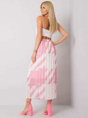Rosa plissierte Rock mit Muster