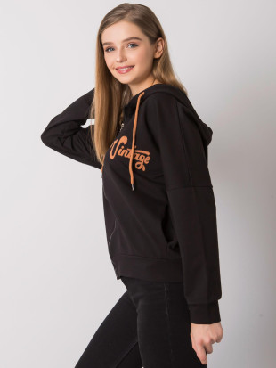 Schwarze Kapuzenjacke mit Reißverschluss