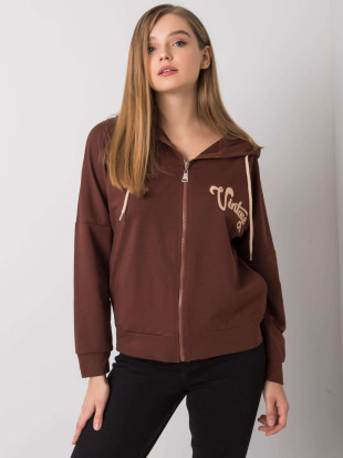 Braune Kapuzenjacke mit Reißverschluss