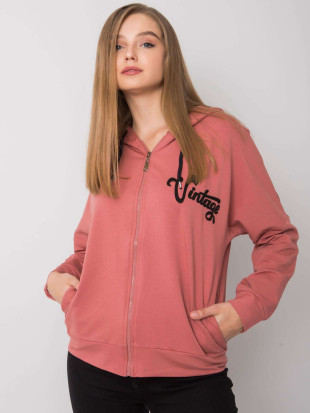 Rosa Kapuzenjacke mit Reißverschluss