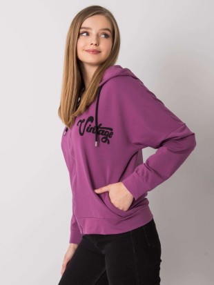 Lila Kapuzenjacke mit Reißverschluss