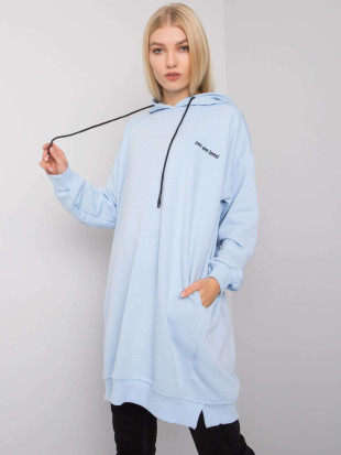Helle blaue Damenkapuzenpullover